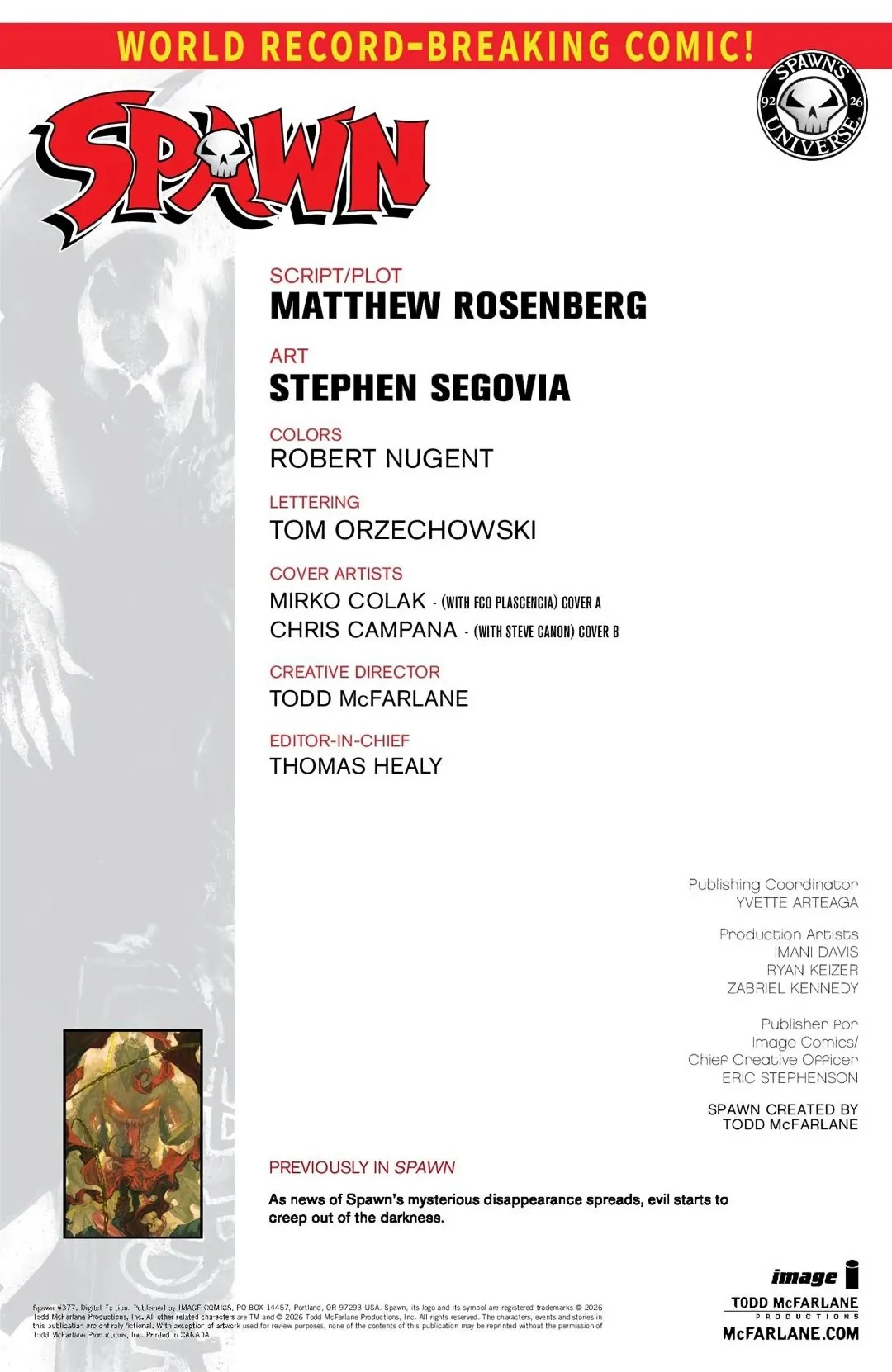 Spawn Issue 377 (2026) Read Free Comics Online in HD Quality page 2